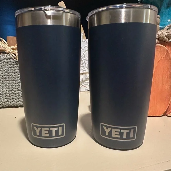 2 YETI Blue Tumblers Both Never used - Picture 1 of 3